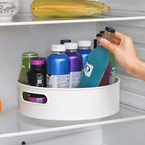 Non-Slip Rotating Storage Tray Fruit Snack Dried Storage Plate Multifunctional Plastic Desktop Organizer For Kitchen Bathroom