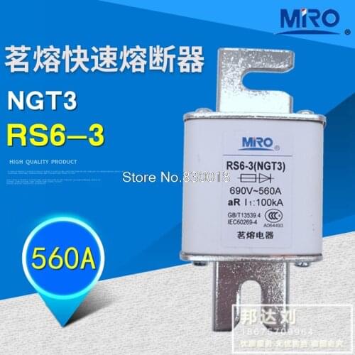 NGT3-560A MRO Mingrong Bolt Coupled-in-Fast Fuse RS6-3 560A NGT3 Fast-Acting--2pcs/lot