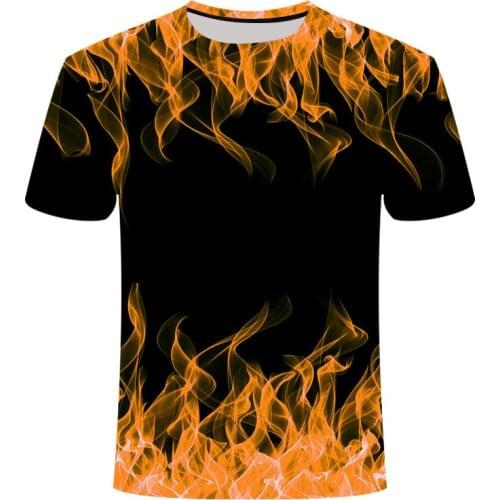 New Flaming Blue Men and Women T Shirt 3d T Shirt Casual Black T Shirt Anime T Shirt Short Sleeve Streatwear Asian Size Oversize
