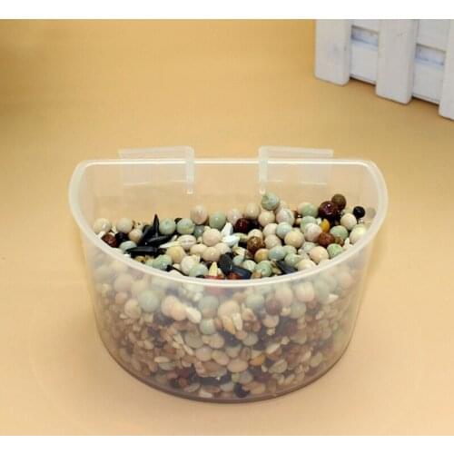 NEW 5 PCS / Set Parrot Bird Hamster Flat Bottom Feeding Cup Hanging Drinking Food Bowl Tools