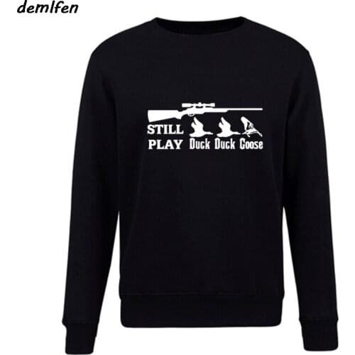 Novelty Duck Goose Pheasant Hunt Gun Hunter Design Hoodie Dad Gift Casual Pullover Sweatshirt Fashion Man Fleece Tops coat