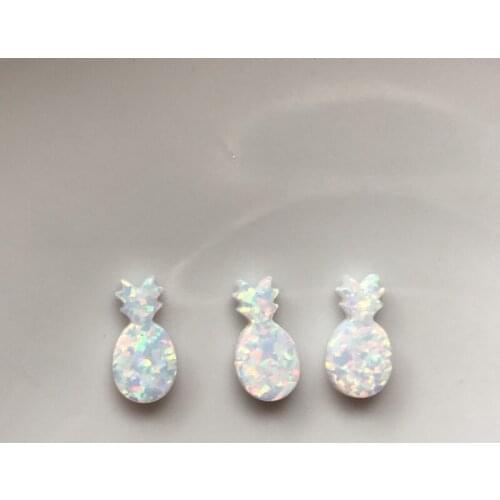 Hill-San Lotus Jewelry Wholesale 7.1*14MM White Synthetic Opal Pineapple Shape For DIY Necklace