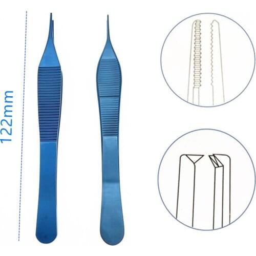 Adson Tissue Forceps Serrated Tips/Teeth Titanium Ophthalmic Forceps Tweezers Eye Surgical Instrument