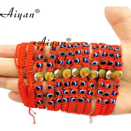 12 Pieces Virgin Mary And Eye Bead Braided Bracelet Has Exorcism Protection And Can Also Be Used For Prayer Or As A Gift