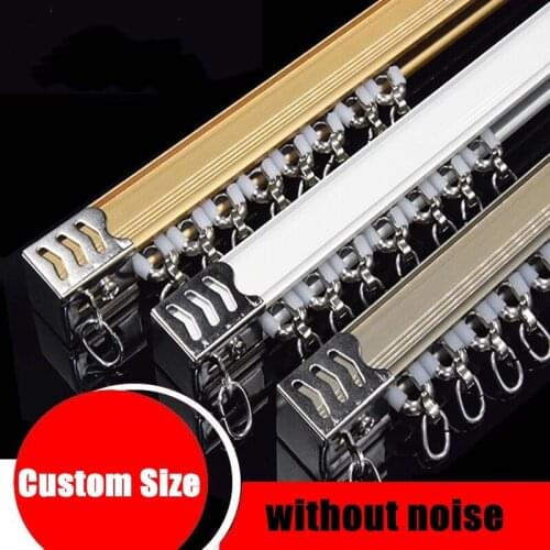 Thickened Curtain Tracks Pulley Curtain Rod Without Noise Straight Track Slide Rail Top Side Mounted Roman Rod Curtain Accessory