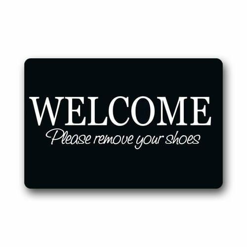 Custom Welcome Door Mat Welcome Please Remove Your Shoes Indoor/Outdoor Waterproof Rubber Doormat
