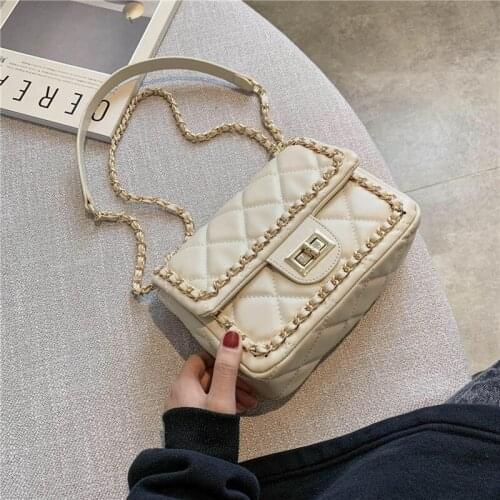 Popular small bags, western style womens bags, spring and summer new fashion chain messenger bag, one-shoulder small square bag