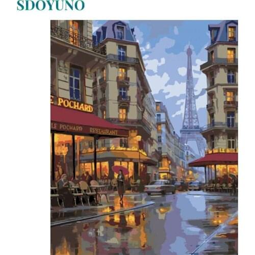 SDOYUNO 60x75cm Paint By Numbers On Canvas Landscape DIY Coloring By Numbers Kits For Adult Frameless Digital Painting Unique Gi