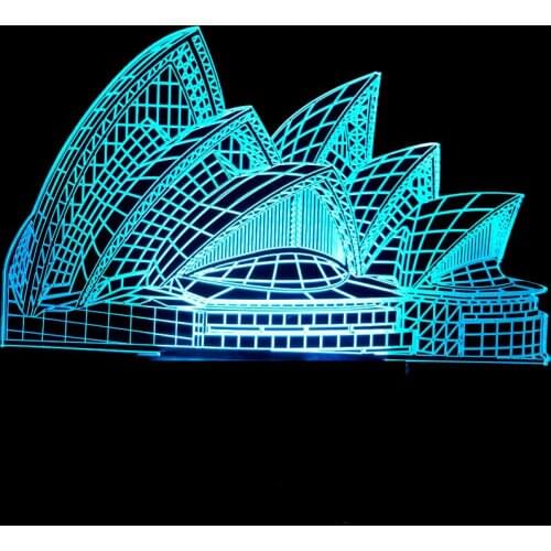 Sydney Opera House 3d Led Light Touch Light Colorful Decorative Gift Table 3d Nightlight Novelty Luminaria 3d Led Lamp