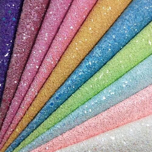 1PC 21X29CM Synthetic Letaher, Cuero Sintetico CHUNKY GLITTER Faux LEATHER For Making Bows Accessories T109