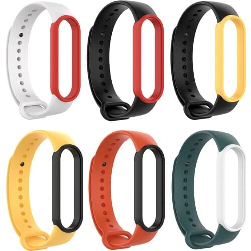 Dual Color Strap For Xiaomi Mi Band 5/Xiaomi Mi Band 5 NFC Silicone Wristband Bracelet Replacement For Xiaomi Mi Band 5
