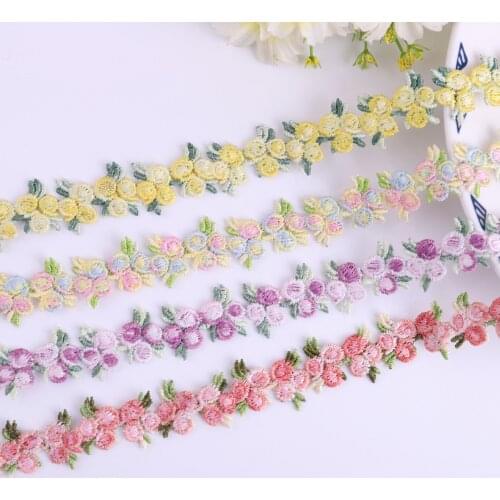 2cm Width Water-soluble Lace Fabric Clothing Flower Decorative Lace High-end Polyester Embroidery Lace DIY Sewing Accessories
