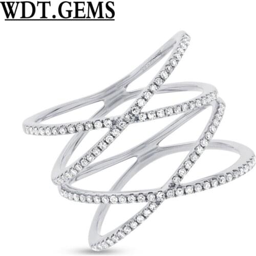 10K Rose Gold Diamond 2 Double XX Crossover Statement Ring Negative Space