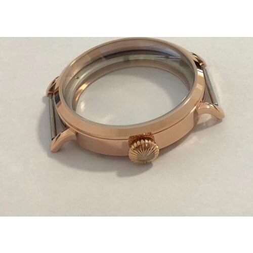 46mm High quality 316L Stainless steel watch cases 6497 cases 6498 cases Rose gold case fit ETA6497/6498 movement BK40-21
