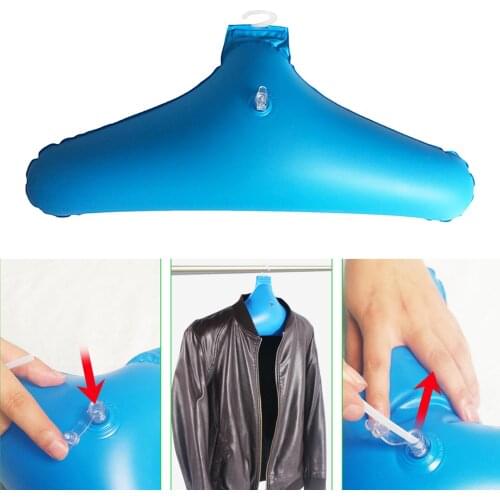 5Pcs PVC Inflatable Foldable Clothes Hanger Rack Non Slip Portable Coat Holder