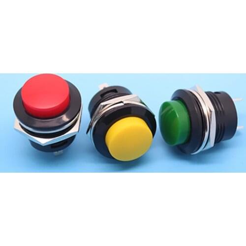 50Pcs R13-507 Self Reset Push Button Switch 16mm Hole Non Self locking Momentary Switch 6A 125VAC / 3A 250VAC