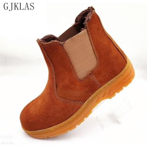 Safety Work Boots Shoes for Men Indestructible Steel Toe Cap Shoes Plush Wram Working Boots Security Work Shoes Plus Size 45 46