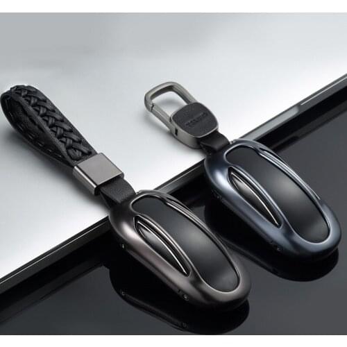 Car Key Case For Tesla Model 3 Y X S Keychain Cover Holder Metallic Protect Shell Keys Fob Aluminium Alloy Bag