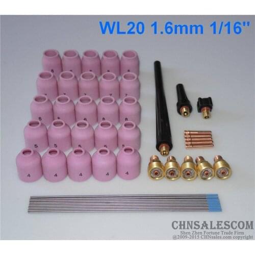 CHNsalescom 48pcs TIG Welding Kit Gas Lens for Tig Welding Torch WP-9 WP-20 WP-25 WL20 1/16"