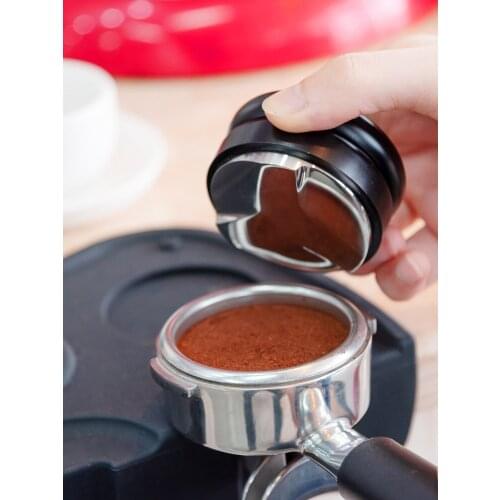 58mm Stainless Steel Coffee Distributor & Tamper Leveler Macaron Coffee Bean Press Powder Adjustable Depth-Espresso Hand Tampers