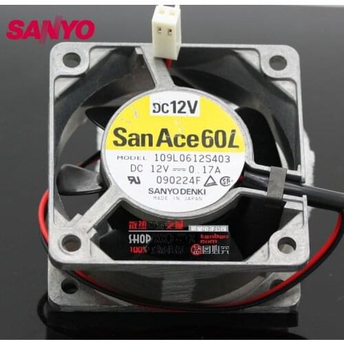 For SANYO 109L0612S403 6025 60mm 12V 0.17A cooling fan aluminum frame and long life 60*60*25mm