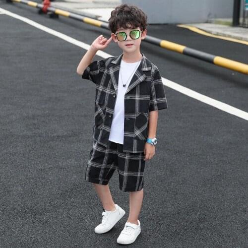 Flower Boys Summer Formal Suit Blazer+Shirt+ Shorts 3PCS Clothing Set Kindergarten Kid Performance Dress Children Chorus Costume