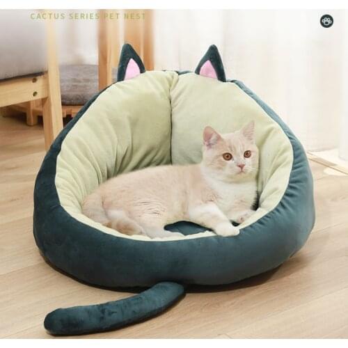Enclosed Deep sleep comfort in winter cat bed little mat basket for cats house products pets