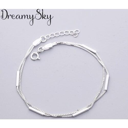 Bijoux Summer Trendy Silver Color Link Chain Bracelets For Women Bohemia Fashion Girls Charm Bracelets Wedding Jewelry
