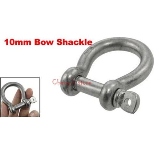 Best Promotion Wholesale Price 2 Pcs/lot 10mm 3/8" 304 Stainless Steel Screw Pin Anchor Bow Shackle Clevis for Rigging