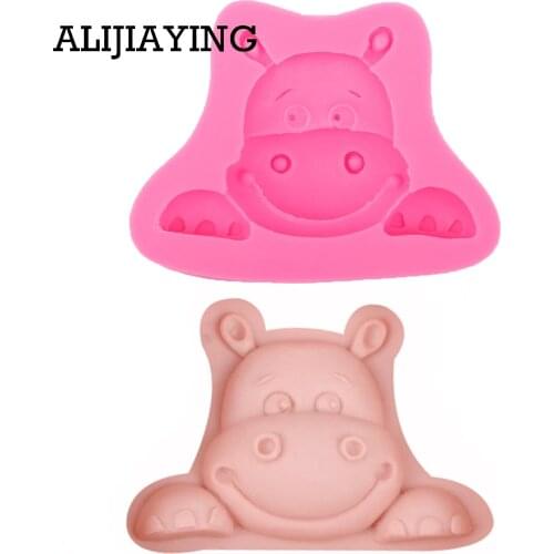 M0495 Animals Hippo 3D Chocolate Silicone Mold DIY Cake Decoration Baking Tools Candy Pastry Mould Ice Cube Soap Molds