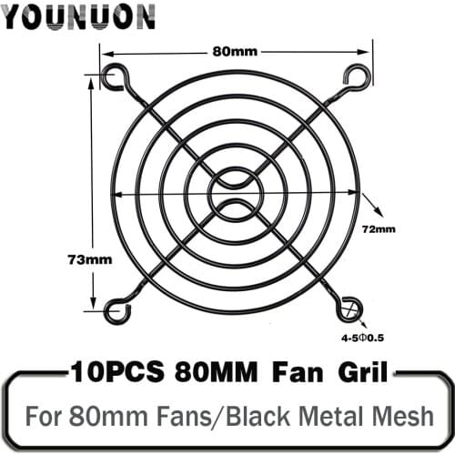 10 Pieces 80mm Fan Grills 80x80mm Metal Protector For 80mm Fans Computer Case Iron Mesh for Fan Protection