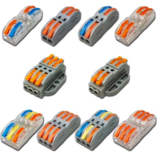 Mini Fast Wire Cable Connectors Universal Compact Conductor Spring Splicing Wiring Connector Push-in Terminal Block SPL/KV-2/3
