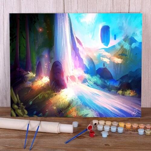 Scenery Imagination Coloring By Numbers Painting Set Acrylic Paints 40*50 Canvas Painting Wall Paintings Children Drawing