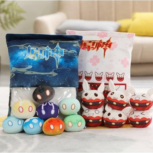 The new game Genshin Impact two-dimensional big bag of small doll slime bouncing pillow animation plush toy birthday gift