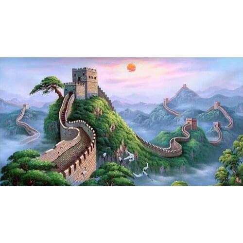 New hot 5D DIY Diamond Painting Great Wall of China Diamond Mosaic Cross stitch Square/round diamond Home Drawing room Decor Pic