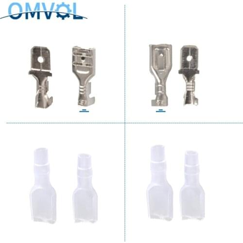 6.3mm Crimp Terminal 25 Female Spade Connector + 25 Male Spade Connector+ 50 Case