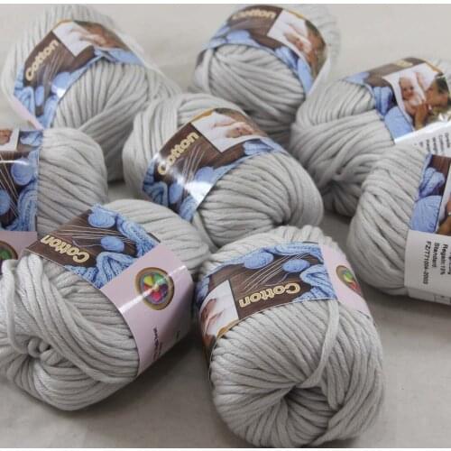 Sale 8Ball x 50g Super Soft Pure Cotton Chunky Shawl Hand Knitting Yarn Scarves Shawls 42237 Silver Grey