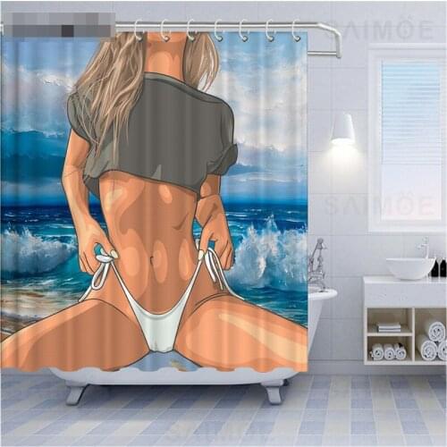 Sexy Nude Girl Beautiful Temptation Shower Curtain Bathroom Decoration Home Furnishing