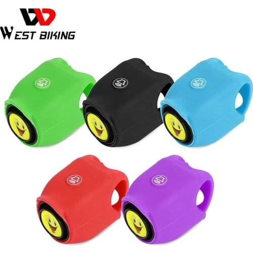 WEST BIKING Electric Bicycle Bells 120Db Bike Horn Rainproof Handlebar Horn Silica Gel Shell Ring Bell MTB Cycling Accessories