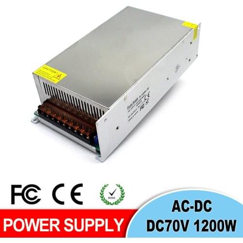 Universal DC70V 17.2A 1200W Switch Power Supply Source Transformer 110 220V AC DC 70V SMPS for Industry Mechanical Equipment CNC
