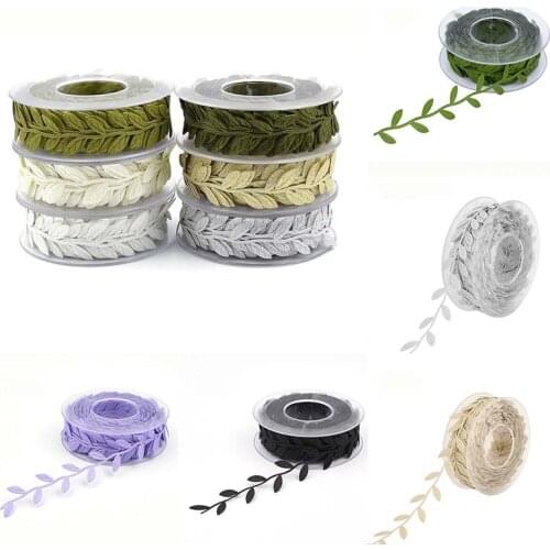 Vine Garland Flower Christmas Bridal Satin Leaf Ribbon Headband Trim
