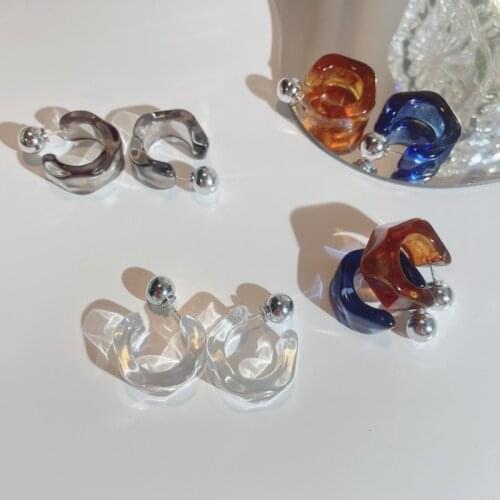 Vintage Geometric Colorful Stud Earrings Unusual Hip Hop Circle Small Womens Earrings Outdoor Statement Designer Earrings 925