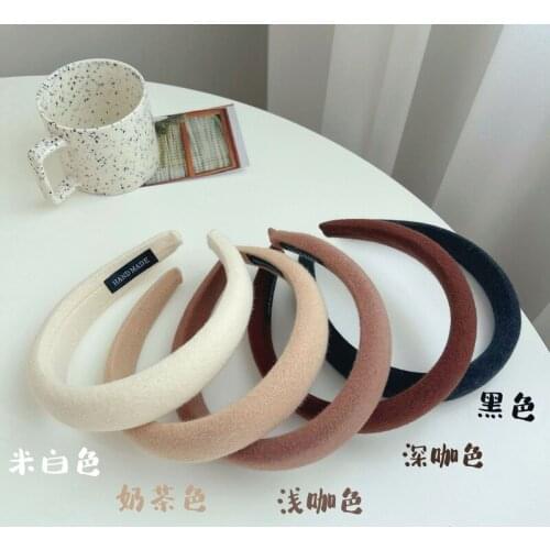 South Korean net red khaki wide-brimmed sponge headband, high skull top, niche press hair headband, wild out, show face girl