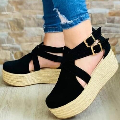 2021 Comfort Shoes For Women Beige Heeled Sandals Large Size Black Girls Big Low Closed Clogs Velvet Wedges Sandalias De Mujer
