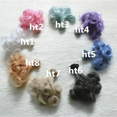 10PCS/LOT New Handmade DIY BJD Wigs Synthetic Doll Curly Hair 15CM