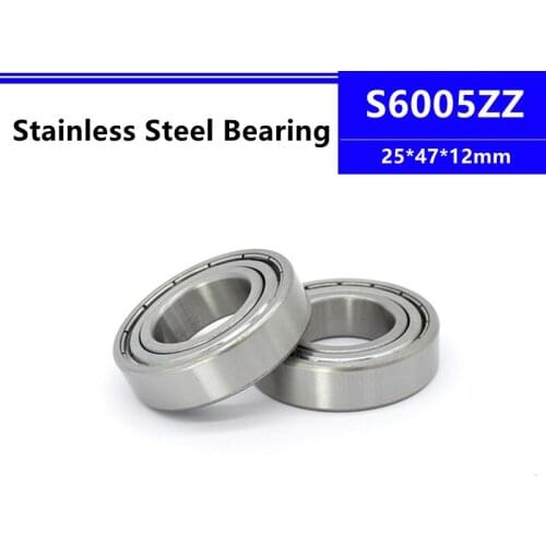 10pcs/lot S6005ZZ 25*47*12mm Stainless Steel Deep Groove Ball Bearing 25x47x12mm S6005ZZ SB6005ZZ S6005
