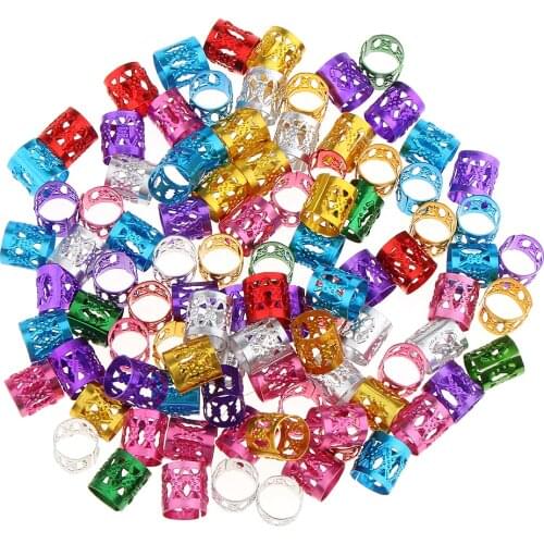 150x Hair Extensions Beads Dreadlocks Tube Decoration Braiding Jewelry Ring