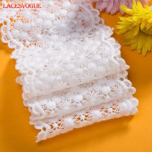19 Yards 9cm Cotton Embroidery Lace Fabric Garment Needlework Sewing DIY Handmade Accessories Clothes Decoration 265