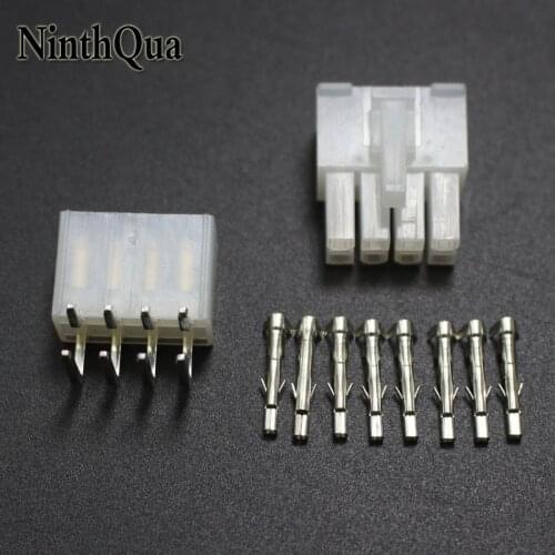 2sets 5557 5569 8P Bend Pin Wire Terminals Electrical Connector 4.2mm 8Pin Right Angle Plug jack for Car Auto PC ATX