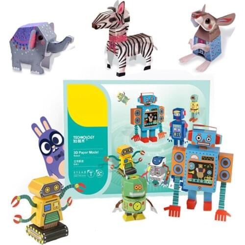 3D Origami Paper Cartoon Animal Toys Children Crafts Handmade DIY Colored Paper Scrapbook Craft Decoration Toy Animals